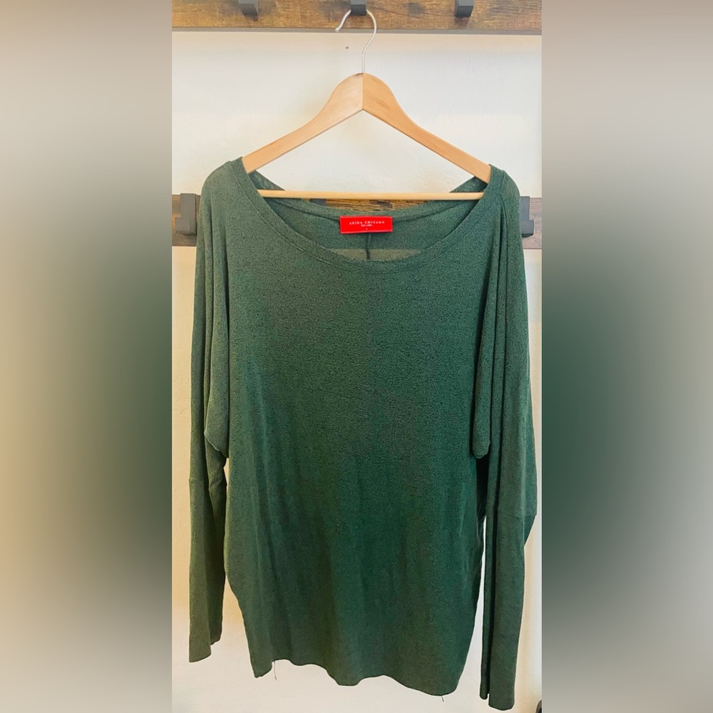 Akira Chicago Red Label Women Green Pullover Sweater L